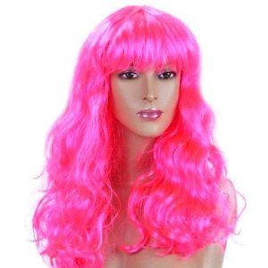 NEW PINK COSTUME WIG ANIME MANGA COSPLAY ROLE PLAY DRESS UP WAVY CURLY HAIR
